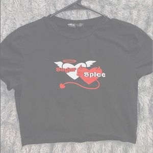 shein womens small cropped graphic tee